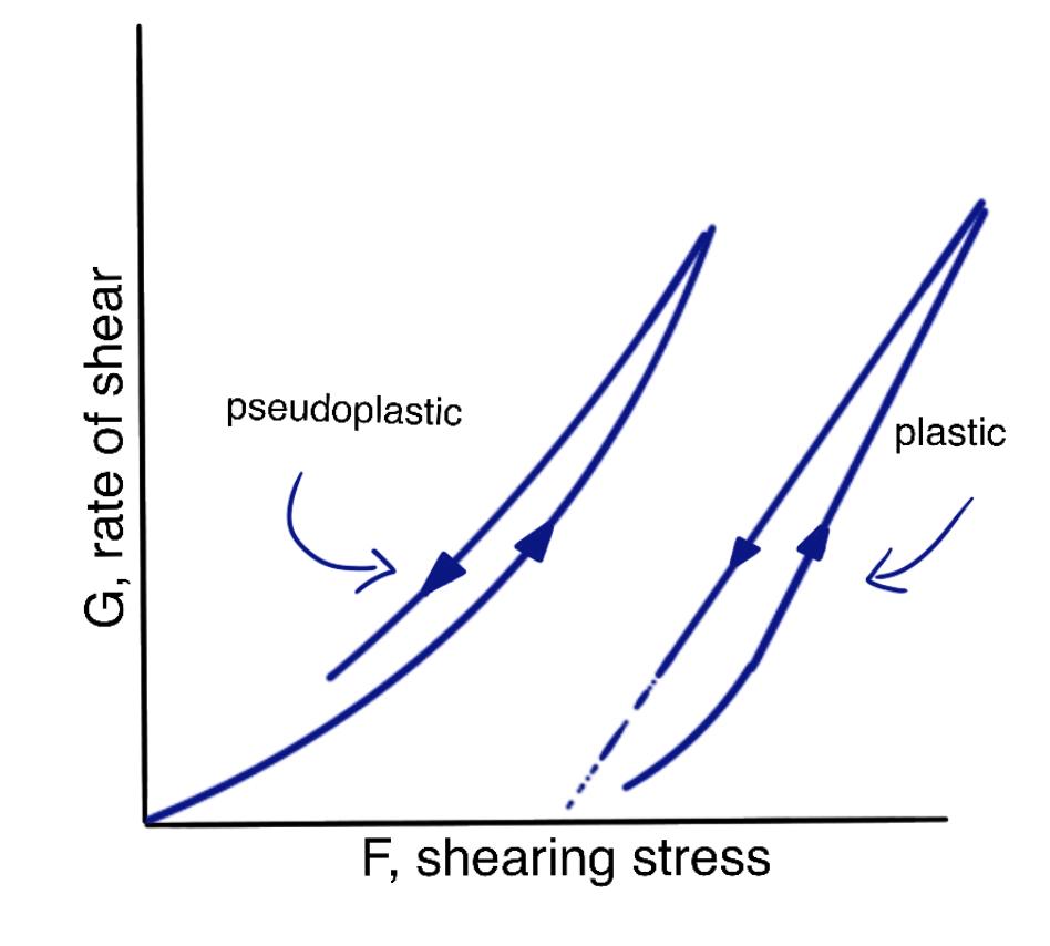 Thixotropy in plastic and pseudoplastic flow systems.